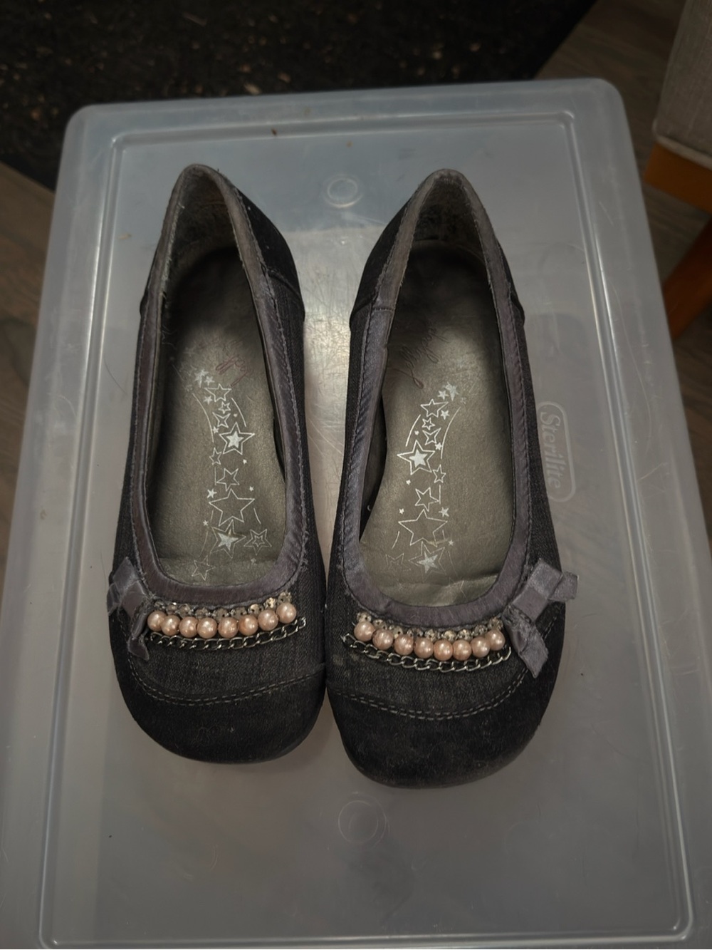Jellypop Black Pearl-Trim Ballet Flats